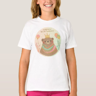 Happy Birthday Teddy Bear Illustration T-Shirt