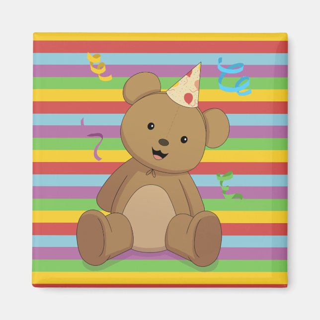 Happy Birthday Teddy Magnet (Front)