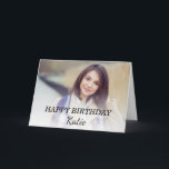 Happy Birthday Teen Girl Photo Parents Siblings   Card<br><div class="desc">"Happy birthday" greeting card for teen girls from their parents and siblings, personalised with her photo (placed horizontally) and name. The inside of this card gives you space to place additional photos and to add your own special message. Everything on this card is editable. Contact me for assistance with your...</div>