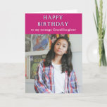 Happy Birthday teenage granddaughter photo card<br><div class="desc">Happy Birthday teenage granddaughter photo card Happy Birthday card, photo fills the front of the card, Happy Birthday written on front. Do you have a lovely photograph of the birthday teenage granddaughter? Put your photograph on the birthday card to make it a personalized memento card. Customize and personalize as you...</div>