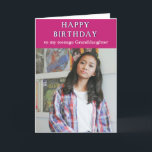 Happy Birthday teenage granddaughter photo card<br><div class="desc">Happy Birthday teenage granddaughter photo card Happy Birthday card, photo fills the front of the card, Happy Birthday written on front. Do you have a lovely photograph of the birthday teenage granddaughter? Put your photograph on the birthday card to make it a personalized memento card. Customize and personalize as you...</div>