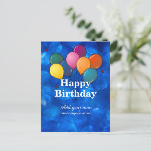 Happy Birthday Template, personalize, Postcard