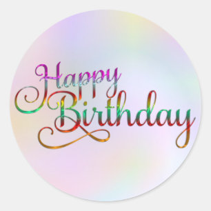 HAPPY BIRTHDAY - text design + your own ideas Classic Round Sticker
