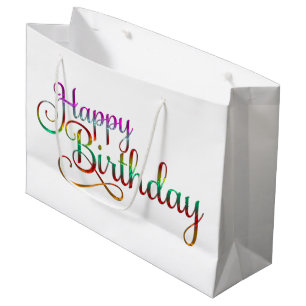 HAPPY BIRTHDAY - text design + your own ideas Large Gift Bag