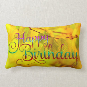 HAPPY BIRTHDAY - text design + your own ideas Lumbar Cushion
