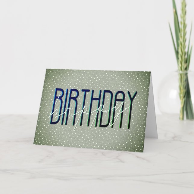 Happy Birthday Text on Polka Dots Card (Front)