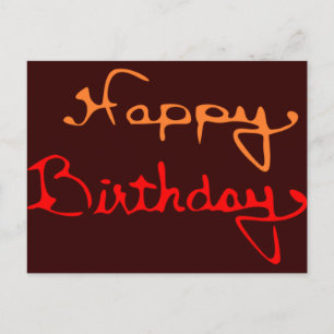 Happy Birthday Text Postcard