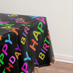 happy-birthday-text tablecloth