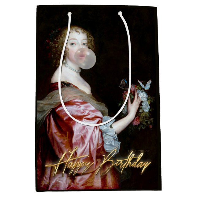 Happy Birthday The unexpected arrival butterflies  Medium Gift Bag (Front)