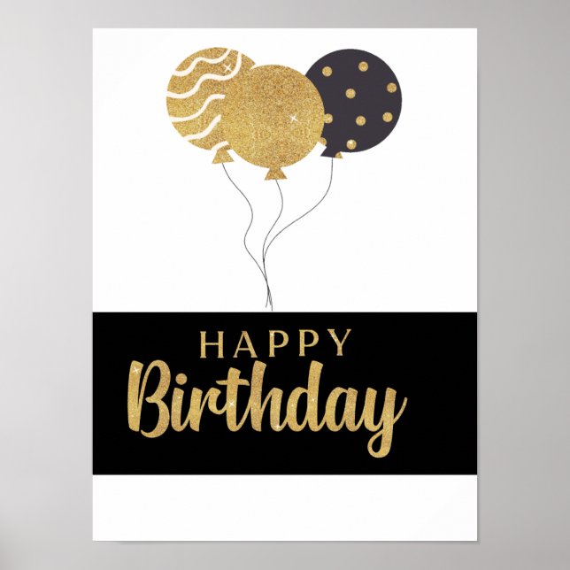 Happy Birthday theme with balloons.  Poster (Front)