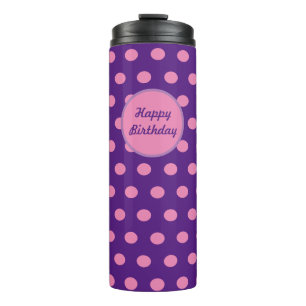 Happy Birthday Thermal Tumbler (Purple & Pink)