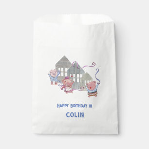 Happy Birthday Three Little Pigs Party Personalise Favour Bags