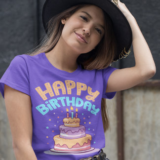 Happy Birthday Three Tier Birthday Cake T-Shirt