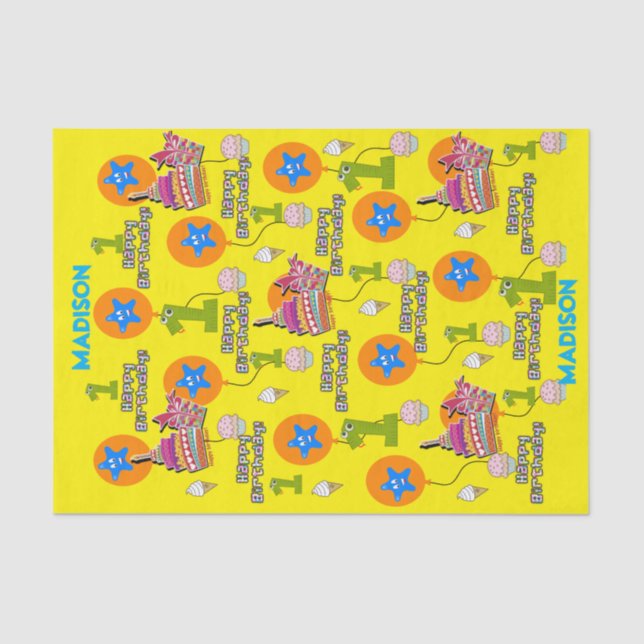 Happy Birthday Tissue Paper #1 First Birthday (Front)