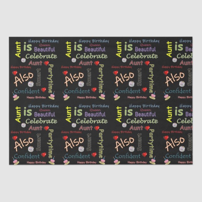 Happy Birthday Tissue Paper Aunt (Front)