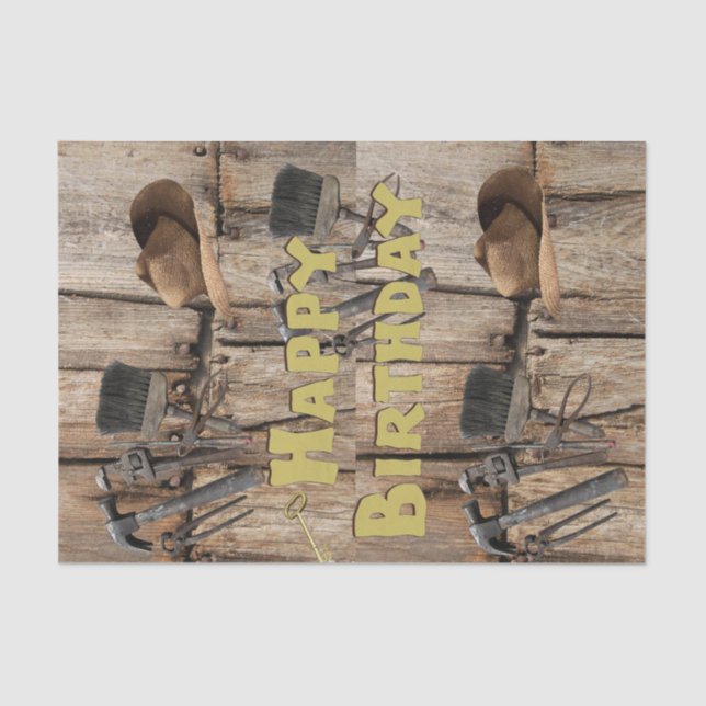 Happy Birthday Tissue Paper Construction Tools (Front)