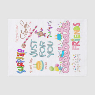 Happy Birthday Tissue Paper Friends FamilySurprise