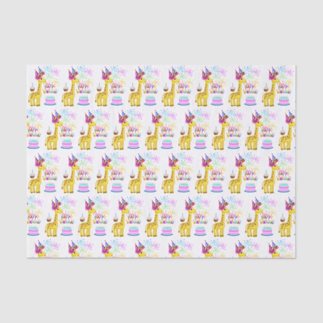 Happy Birthday Tissue Paper Giraffe (Front)