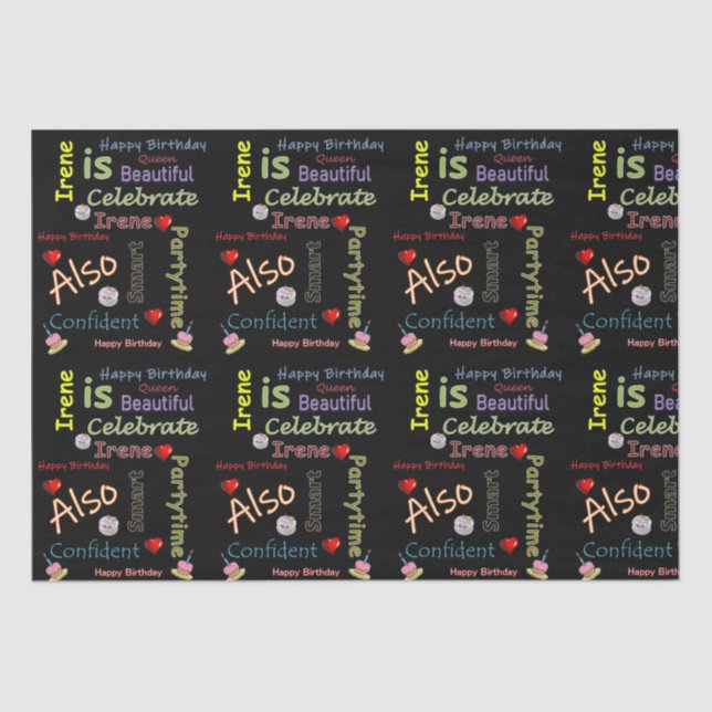 Happy Birthday Tissue Paper Irene (Front)