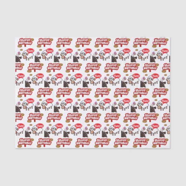 Happy Birthday Tissue Paper Lamb (Front)