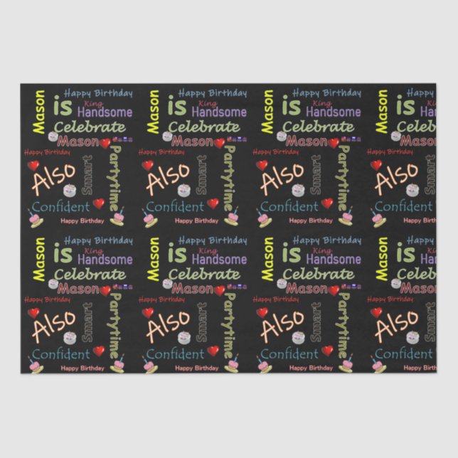 Happy Birthday Tissue Paper Mason (Front)