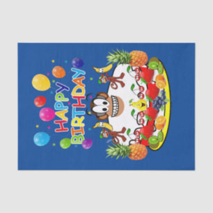 Happy Birthday Tissue Paper Monkey