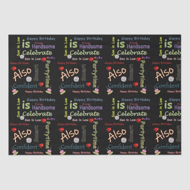 Happy Birthday Tissue Paper Son in Law (Front)