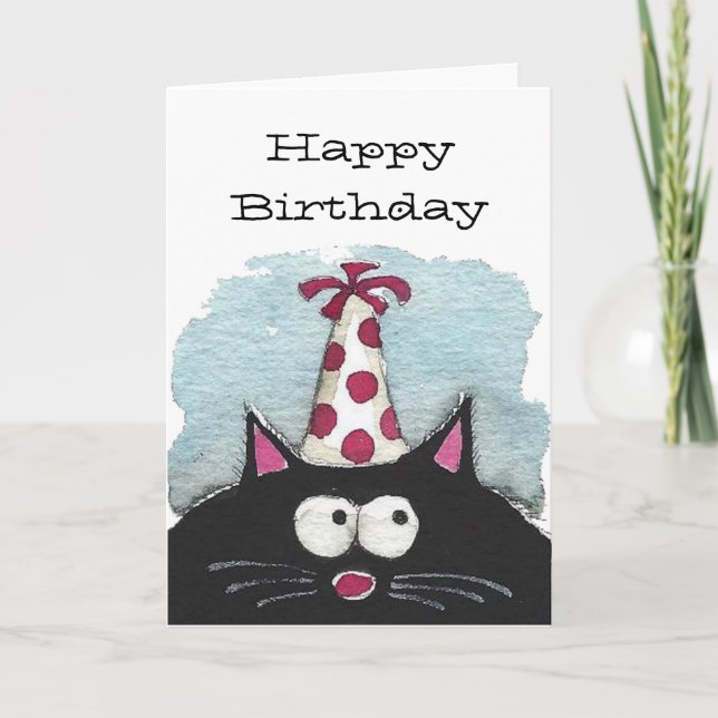 Happy Birthday to a cat lover Card (Front)
