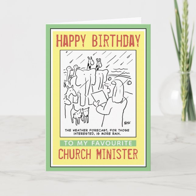 Happy Birthday to a Church Minister or Priest. Card (Front)