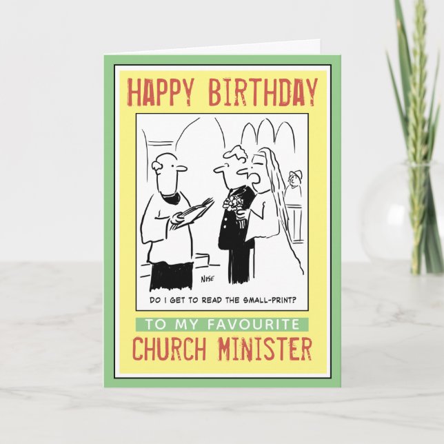Happy Birthday to a Church Minister or Priest. Card (Front)