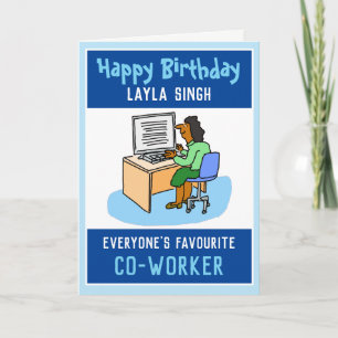 Happy Birthday to a Female Asian Office Colleague Card