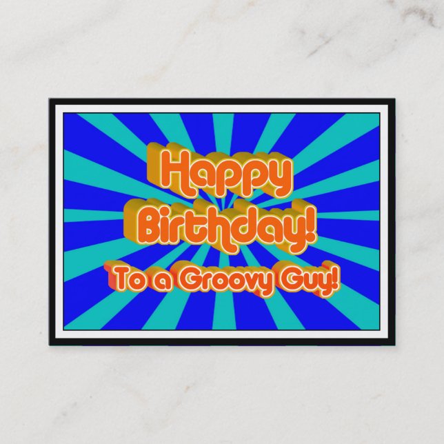 Happy Birthday to a Groovy Guy Business Card (Front)