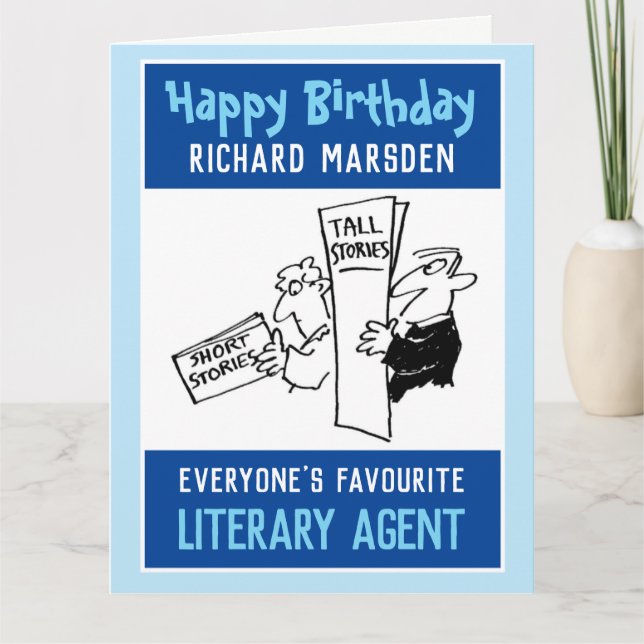 Happy Birthday to a Literary Agent Card (Front)
