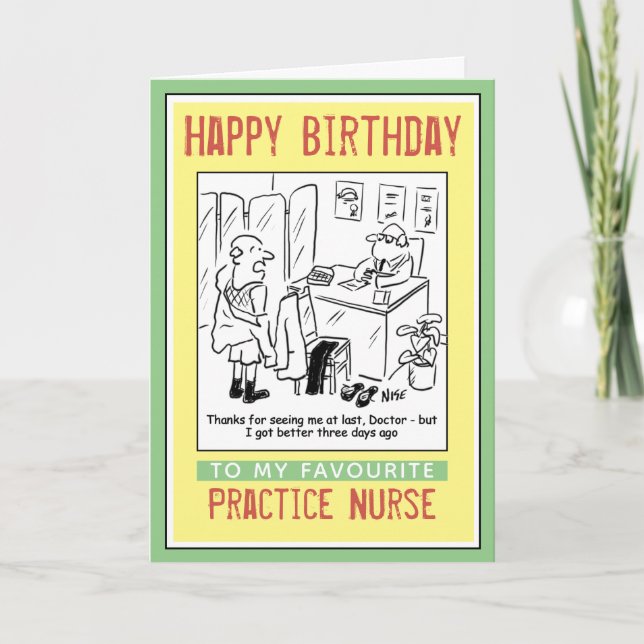 Happy Birthday to a Practice Nurse Card (Front)