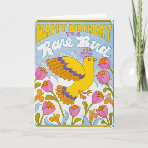 Happy Birthday To A Rare Bird Letterpress Card