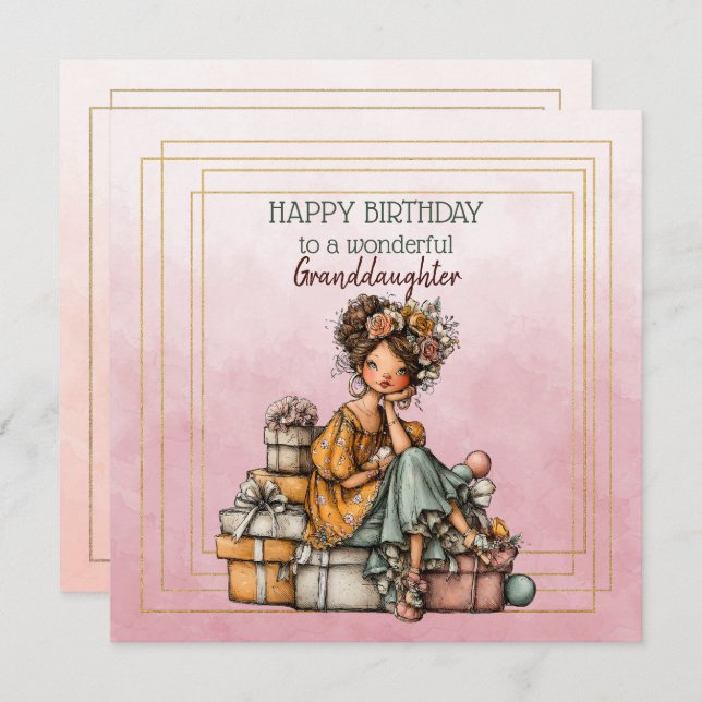 Happy Birthday To A Wonderful Granddaughter (Front/Back)