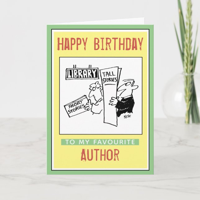Happy Birthday to an Author Card (Front)