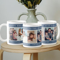 Happy Birthday to Best Dad Ever Photo Collage Blue