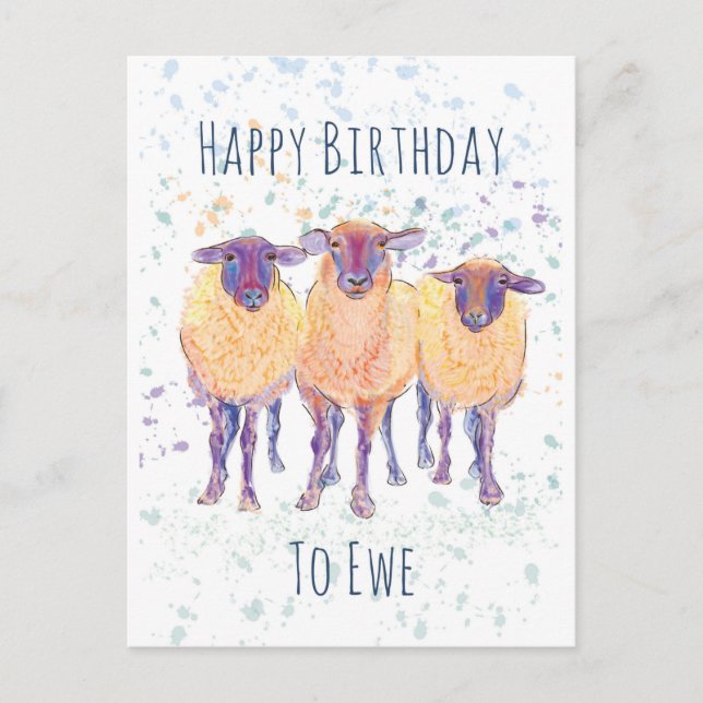 Happy Birthday To Ewe Postcard (Front)