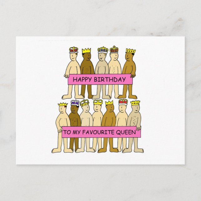 Happy Birthday to Favourite Queen Gay Humour Postcard (Front)