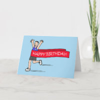Happy BIrthday to Male Runner Cartoon Humor