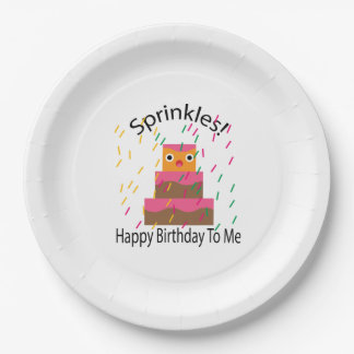 Happy Birthday To Me Sprinkles Paper Plate