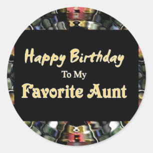 Happy Birthday To My Favourite Aunt Classic Round Sticker