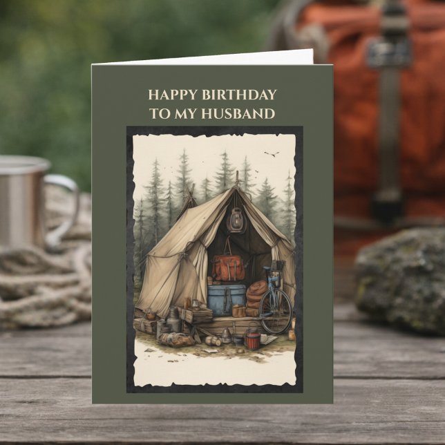 Happy Birthday to my Husband Card | Rustic Camping (Creator Uploaded)