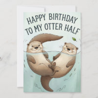 Happy Birthday To My Otter Half Funny Husband Wife
