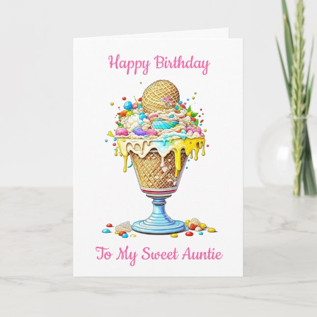 Happy Birthday to My Sweet Auntie Card (Front)