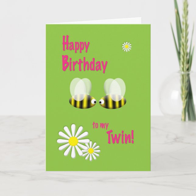 Happy Birthday to my Twin Card (Front)