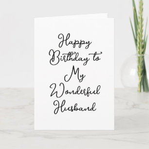 Happy Birthday To My Wonderful Husband From Wife Card
