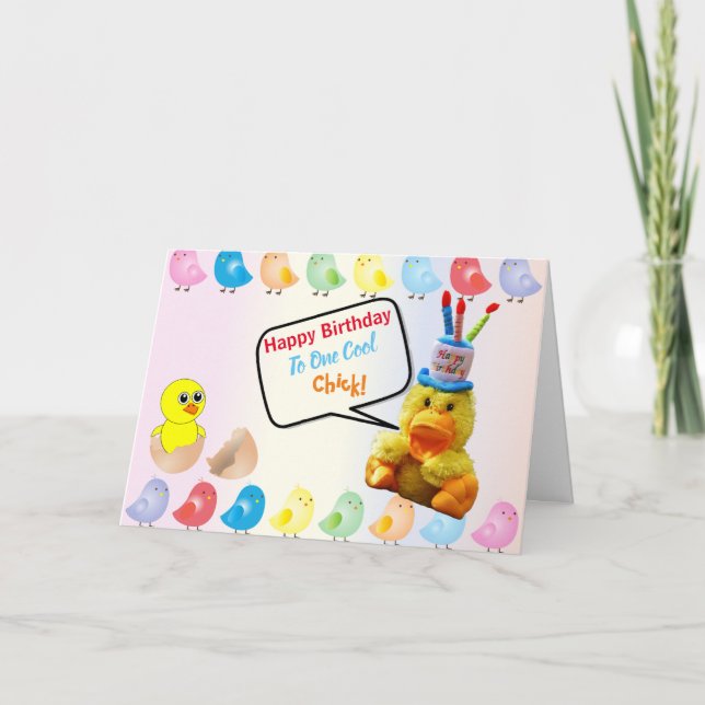 Happy Birthday To One Cool Chick Card (Front)