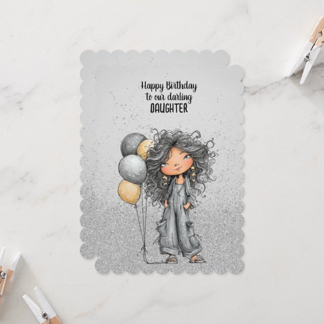 Happy Birthday to our Darling Daughter  Card (Front/Back In Situ)